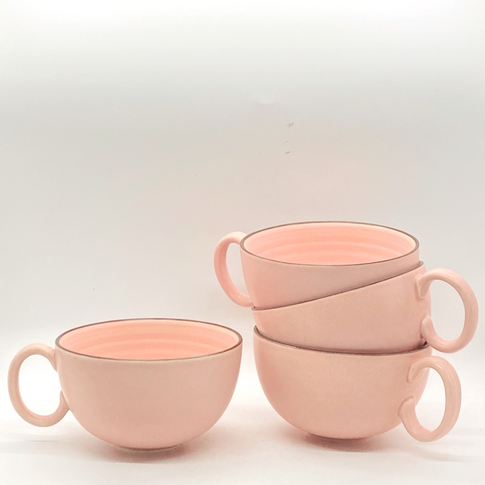 Rare Anthropologie Ilana Matte Oversized Stoneware Tea Cup Coffee Mug Set of 4